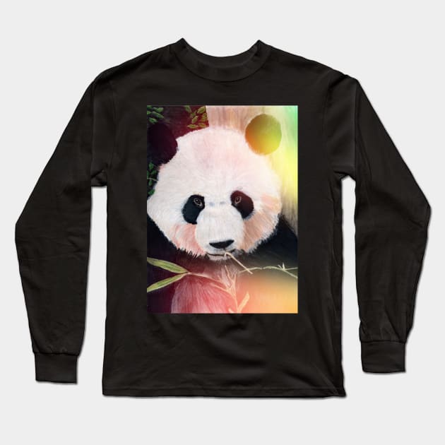 Panda Bear Long Sleeve T-Shirt by teenamarie23art